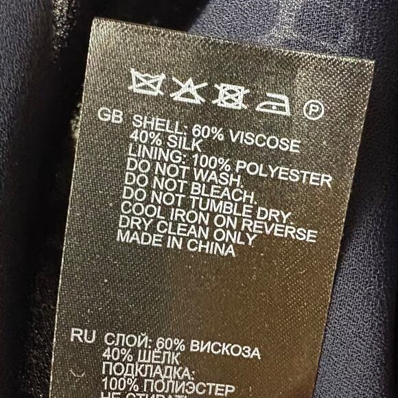 Reiss Women Lucy Snake Print Burnout Skirt Silk Blend Side Zip Mini Navy Size 10 - Picture 7 of 10